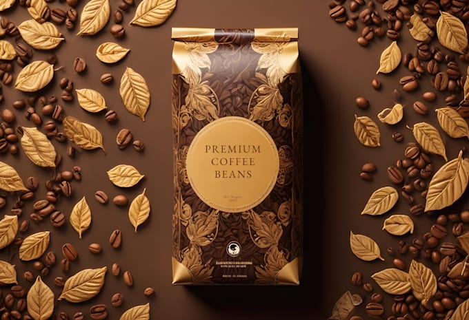 design premium coffee pouch, coffee label and box design