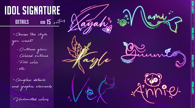design and animate an idol signature or autograhp for you