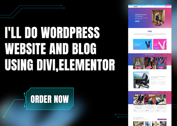 do wordpress website and blog using divi,elementor