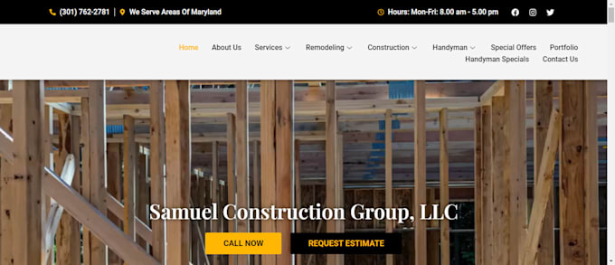 design handyman website painting airduct plumbing website roofing website