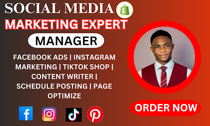 be social media manager with facebook ads, tiktok post and instagram marketing