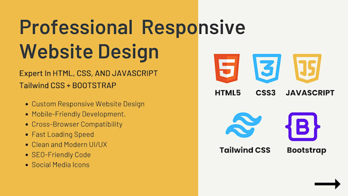 Create a custom responsive website using html, css, jscript by Mkamir ...