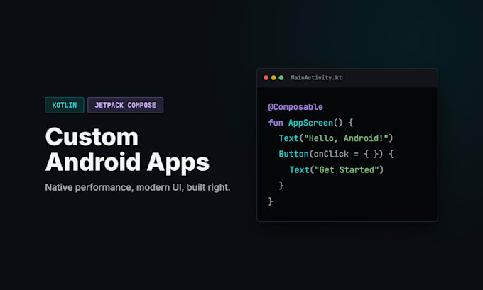 build custom android app using kotlin and jetpack compose
