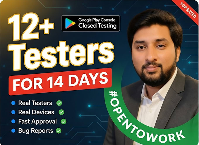 provide 12 tester google play testers android app testing beta testing