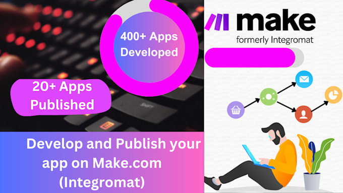 develop integromat app or make dot com app for your API or product