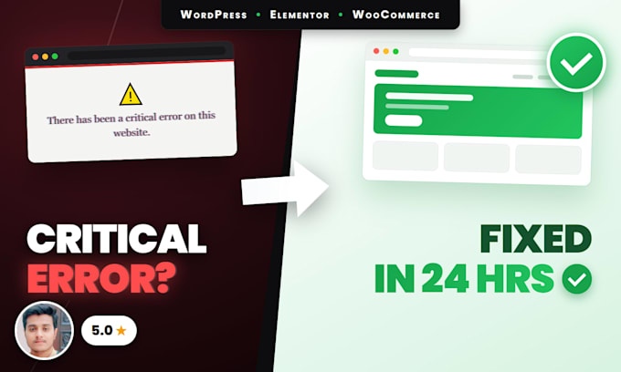 fix wordpress critical error, bugs, elementor and responsive issues fast