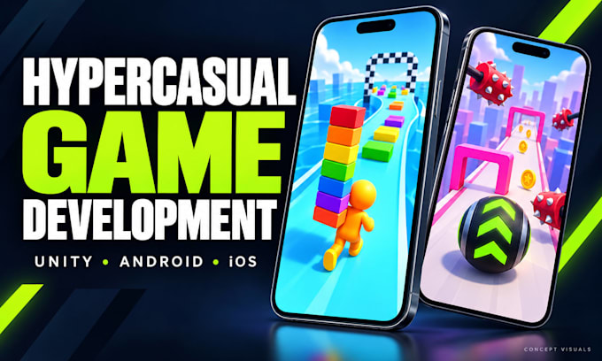 develop unity 3d hyper casual and puzzle game for android ios