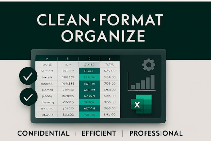clean, format and organize excel data professionally