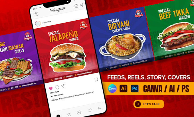 design attractive social media posts for restaurant