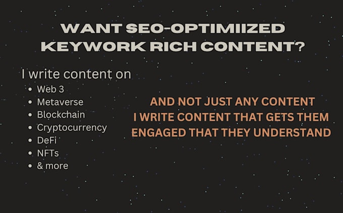 write SEO optimized web3, crypto, blockchain blog articles