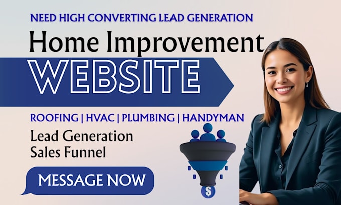 build converting roofing, hvac, handyman website, home improvement sales funnel