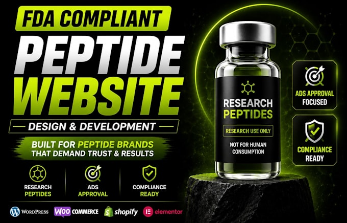 build fda compliant research peptide website, for peptide ads approval