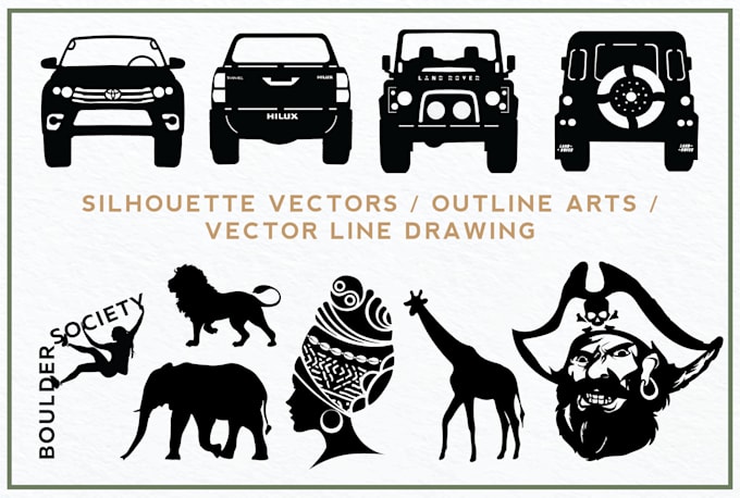design silhouette vector graphic, logo, and line drawing