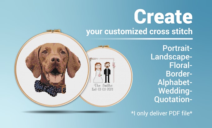 create cross stitch design from an image or brief