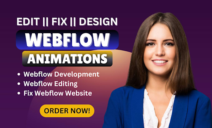 fix webflow animations, webflow landing page clone webflow website