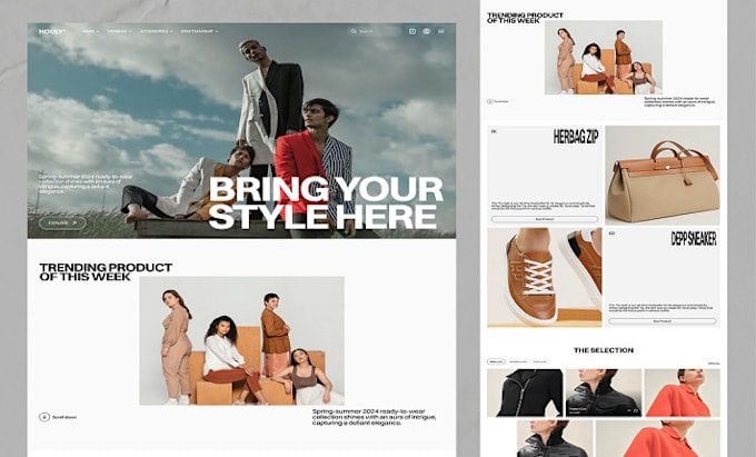 Create clothing brand website jewelry beauty website