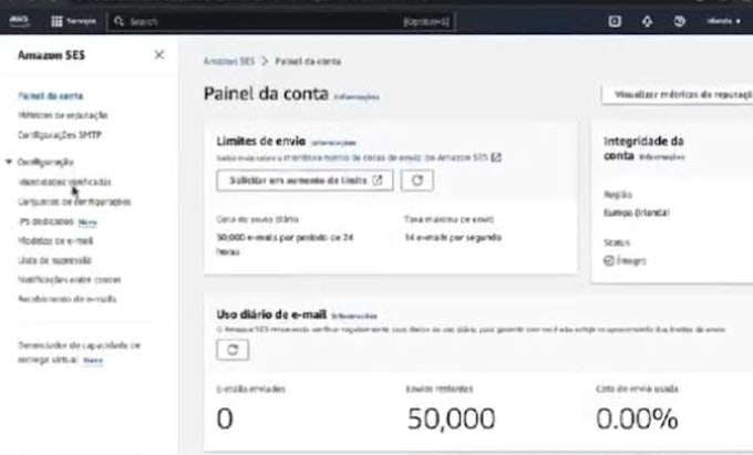setup amazon aws and integrate dns record and increase amazon ses daily limit