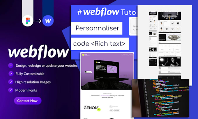 Create webflow website and redesign ui ux design and brand new