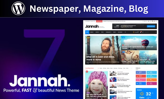 customize jannah newspaper, magazine or blog wordpress theme