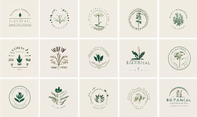 design vintage botanical, mystic, illustration logo