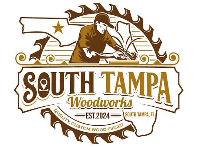 design awesome wood work logo