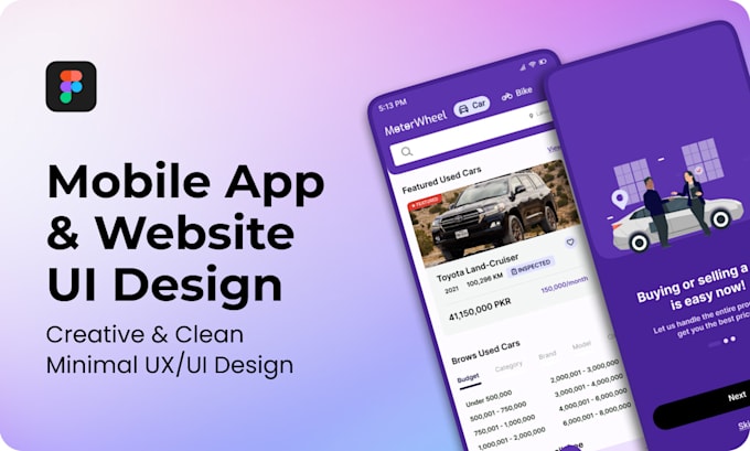Design mobile app and website landing page ui ux in figma by Fawadfadi ...