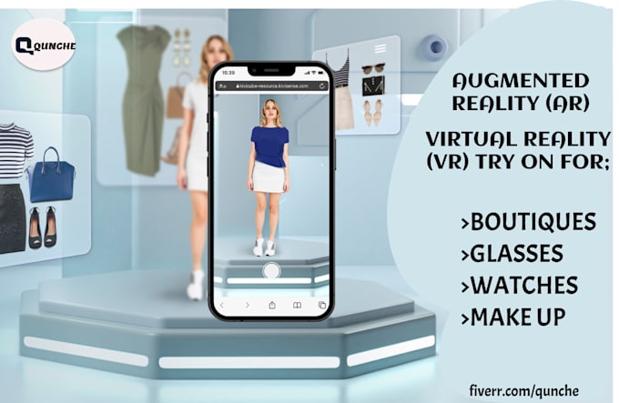 develop augmented reality virtual reality try on boutique, virtual fitting  room
