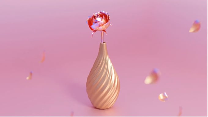 create 3d flower animation, 3d product, flower model