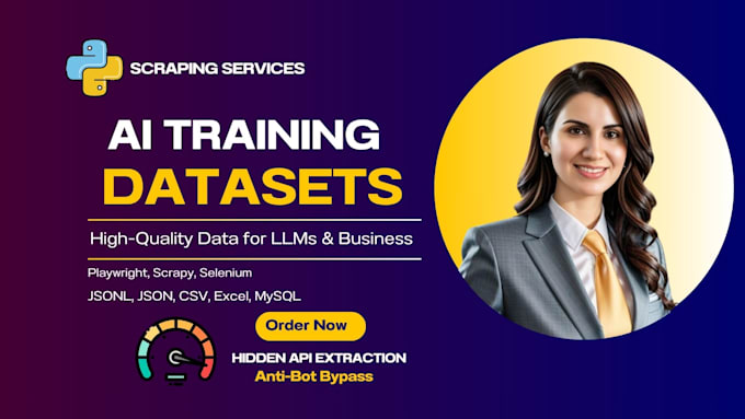 do python web scraping and build ai training datasets