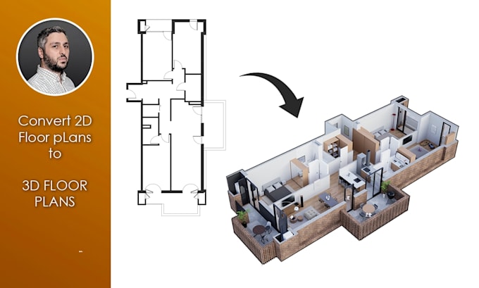 convert 2d floor plans to 3d floor plans