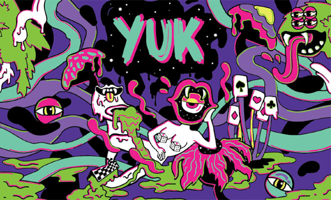 create stunning psychedelic and trippy style illustration