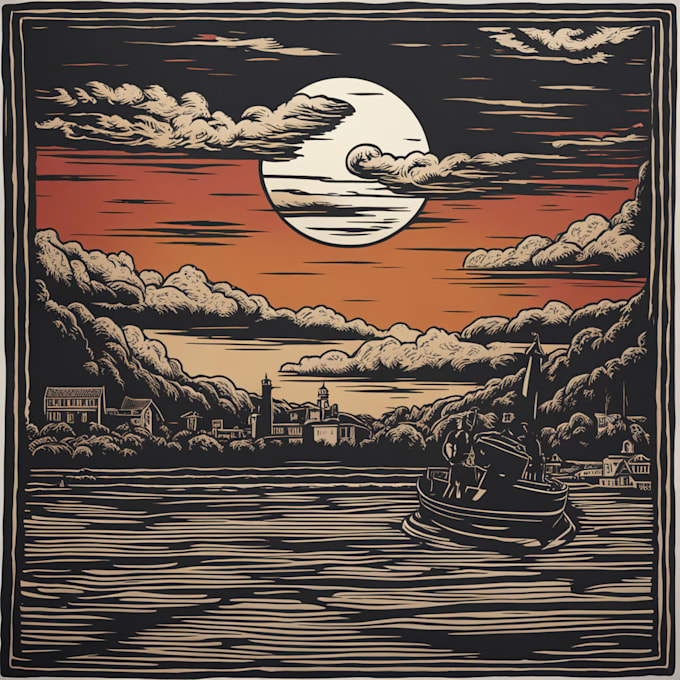 create a unique using excellent linocut art