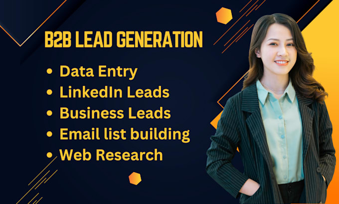 do b2b lead generation data entry linkedin lead gen web research
