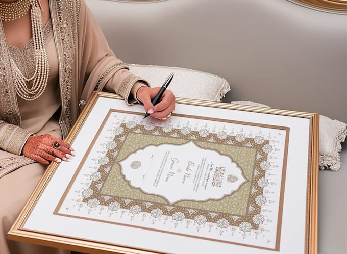 design marriage certificate, invitation card, borders
