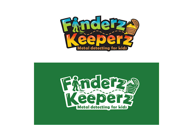 metal detecting kids logo design