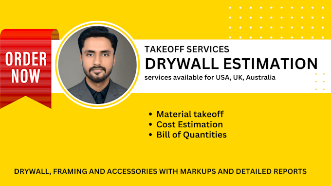 do drywall material takeoff and cost estimation