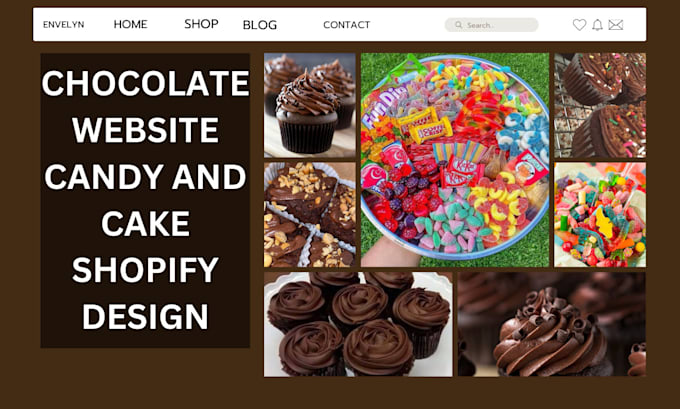 design chocolate website candy and cake shopify store