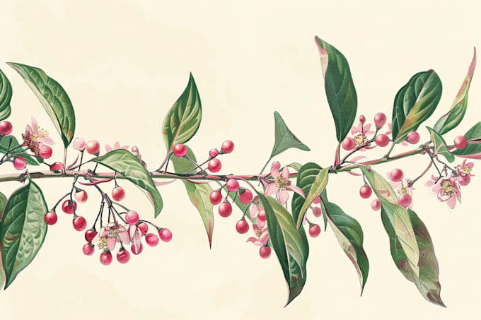 do botanical illustration flower, plant illustration, logo