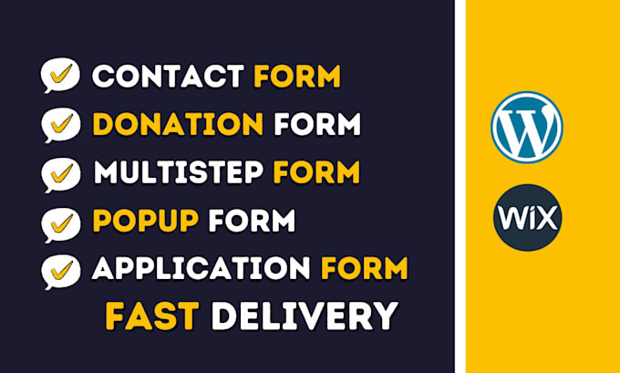 wix form, wordpress contact form 7, gravity, ninja, wpform or wp mail SMTP setup