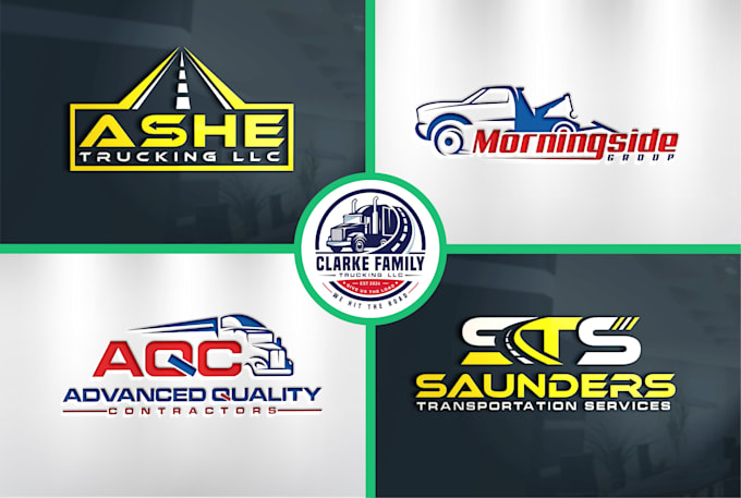 create transport logistics trucking logo design