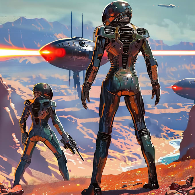 Drawing sci fi character art and concept art by Wesltephens | Fiverr