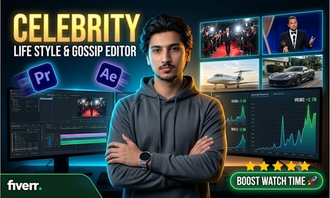 do editing for celebrities and hollywood stars for youtube channel