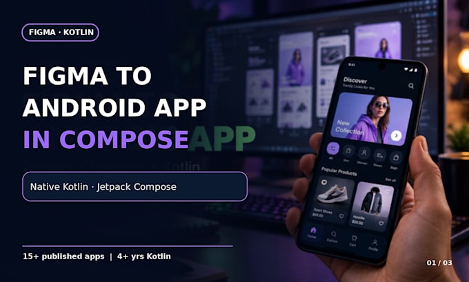 convert figma to jetpack compose native android app UI in kotlin