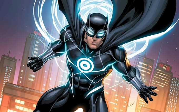 create a superhero character on comic book illustration