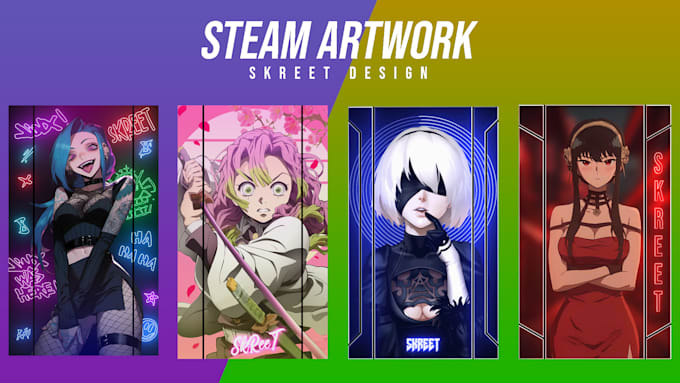 design animated steam profile artwork and showcases