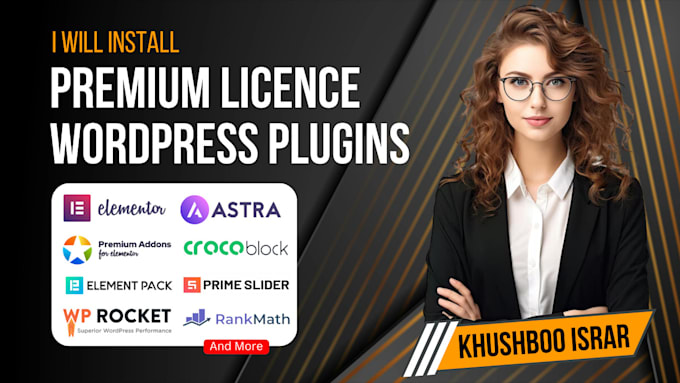 install elementor pro, astra pro, rank math, acf pro and other premium plugins