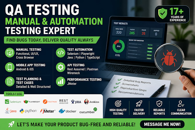 test your application for functionality, accessibility and user experience