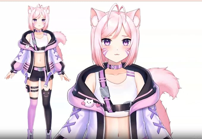 draw and rig live2d vtuber model, 2d vtuber model, vtuber commission, 2d avatar