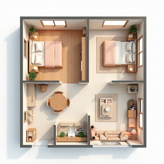 design realistic 2d floor plans with 3d elements