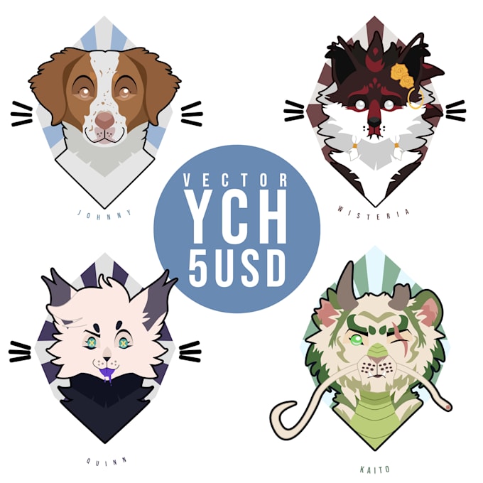 create a vector portrait of your pet or furry oc